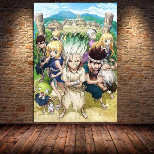 Anime Dr.STONE Ishigami Senku Shishio Tsukasa Canvas Painting Posters Prints Wall Art Pictures for Living Room Cuadros Unframed