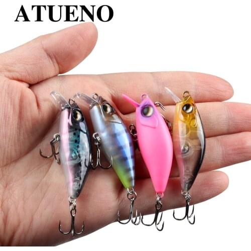 ATUENO 45mm 4g Minnow Stream Fishing Lure Mini Trout Baits Small Whopper Vibrating Light Floating Micro Fish Crankbait Japan