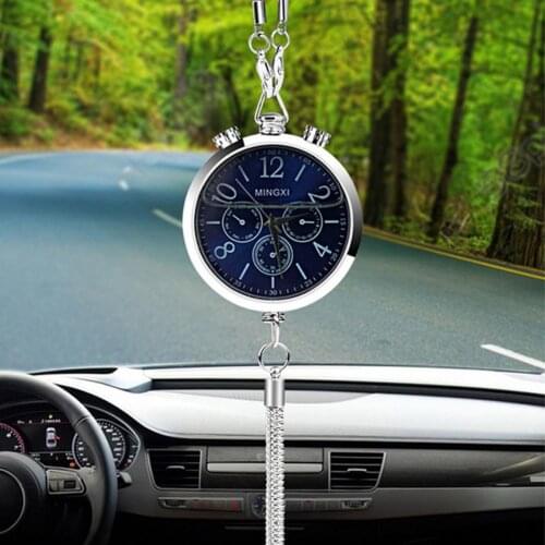 Car Perfume Filled Clock Pendant Interior Decor Rearview Mirror Hanging Ornament 2020