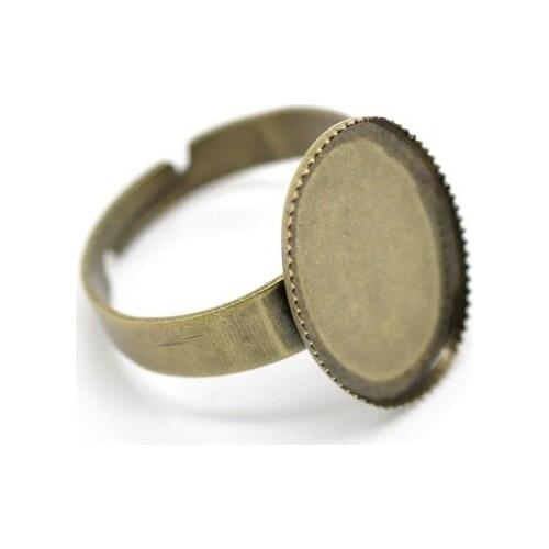 Free shipping!!!!!100pcs/lot Bronze Tone Adjustable Ring Settings 18.3mm US 8 (Fit 18x13mm)