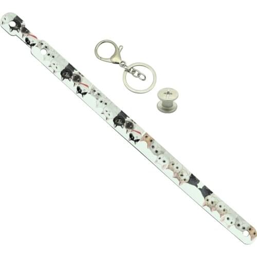 FREE SHIPPING New 20pcs/lot Blank Key Chain Pendant Wrist Rope Key Ring for Sublimation Transfer Printing