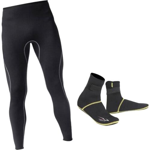 Mens Wetsuit Pants and Socks Super Stretch Neoprene Surf Surfing Diving Pants Snorkeling Leggings Trousers