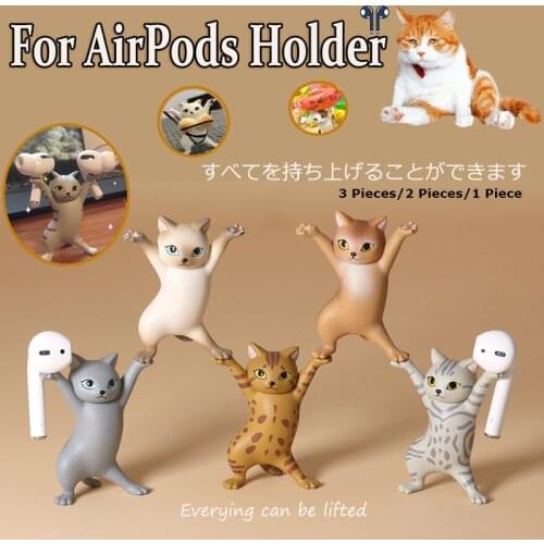 Japanese Enchanting Cat Pen Holder Coffin Dance Bracket Cute For AirPods Pro 2 1 Funny Cat Handmade Desktop Decoration Figurines