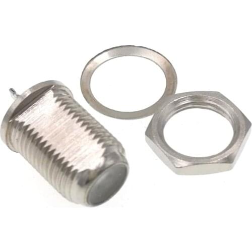 F Female Bulkhead Jack Soldering Wire Connector RF Coaxial Coax Connector F Jack Socket Panel Mount