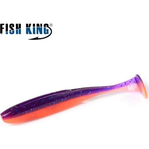 Fish king 75mm/100mm Soft Fishing Lures Wobblers Carp Bass Fishing Soft Lures Silicone Artificial Double Color Pike Baits