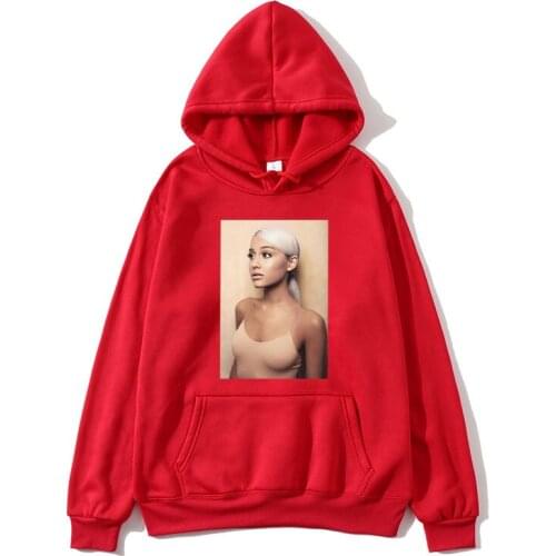 JXGXSX Casual red Hoodie FADUN TOMMY Hoodie Kawaii Ariana Grande New Print Sweatshirt Long Sleeve Women/Men 2020 Hot Kpop Plus