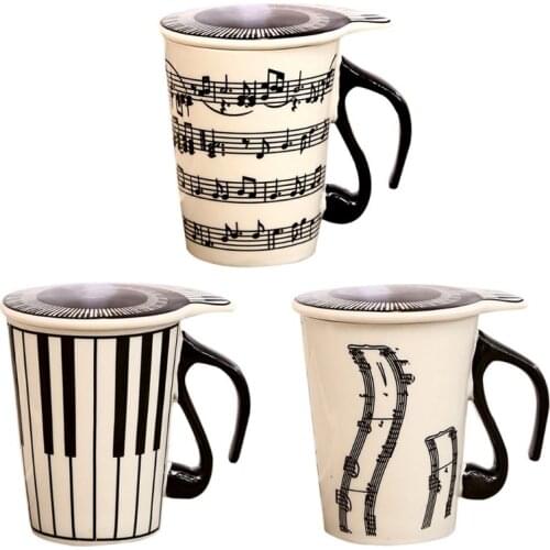 270ML Ceramic Mug With Instrument Cover Musical Note Milk Coffee Mug