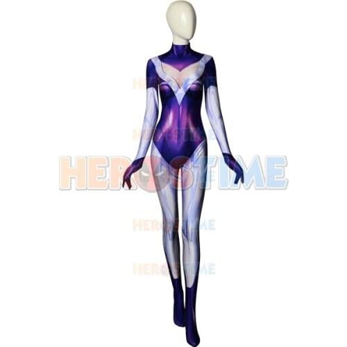 LOL DJ Sona Ethereal Cosplay Costume Free Shipping 3D Printting Game DJ Sona Halloween Uniform Outfit Jumpsuit Zentai Catsuit