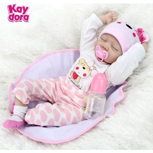 KAYDORA 55cm Vinyl Reborn Baby Doll Alive Children Menina Playmate Kids Soft Real Touch Toys For Birthday Xmas Surprise Gifts