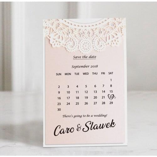 Laser Cut White Lace Wedding Invitations Save the Date Customized Invitation Cards- Set of 50 pcs