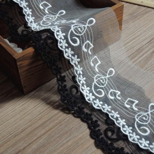 Embroidery Wedding White Lace Fabric Trim 10cm Black Lace Ribbon DIY Sewing Accessories Guipure Craft Supplies dentelle L60