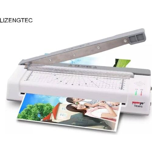 LIZENGTEC New Design Multi-functiHot &Cold with Paper Trimmer & Corner Rounder Roll Laminator Machine for A3 &A4 Paper Photo