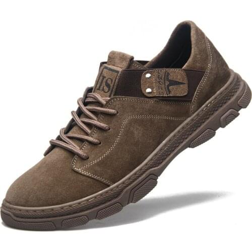 Genuine Leather men shoes ankle boots lace up wild pigskin trendy casual shoes spring winter shoes H23