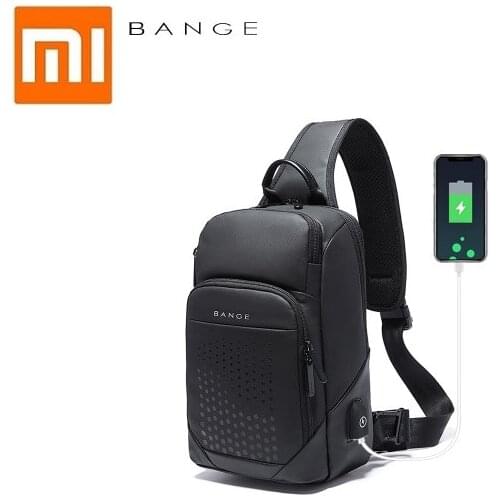 Xiaomi New fashion trend mens chest bag Outdoor Sports Cycling bag USB charging Crossbody shoulder bag
