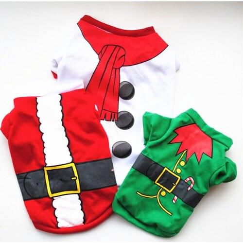 New Year Print Dog Cat Shirt Chrismas Cotton Pet Clothes Clothing for Small Dogs Puppy Chihuahua Pullovers Masscota abrigo perro