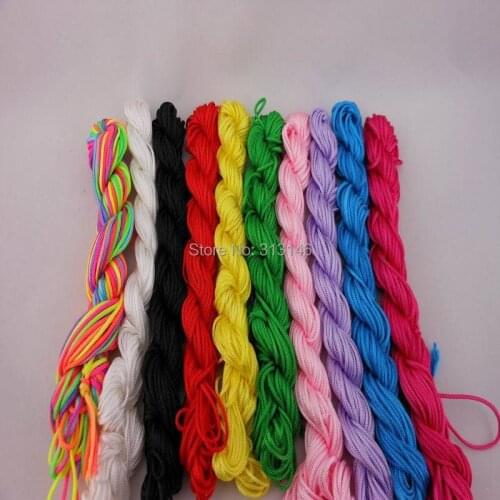 Excellent Quality 10pc/lot 1.5mm Macrame Charming Shamballa Bracelet Nylon Cords Beading Rattail Braided Chinese Knot String