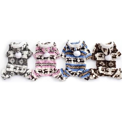 Dog Pajamas Winter Warm Pet Jumpsuits for Small Medium Dogs Pet Chihuahua Yorkies 4-legged Clothing Pet Puppy Dog Outfits