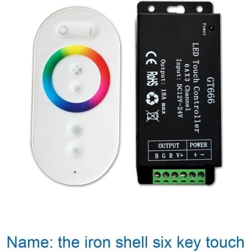 [Seven Neon]Free shipping 10sets 6keys 7colors 6A*3channels 12V 216W RGB LED Strip/lamp RF touch remote controller