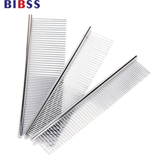 Pet Dog Pin Comb Portable Double Use Stainless Steel Dog Grooming Tool for Long Hair Dog Brush For Chihuahua Yorkshire