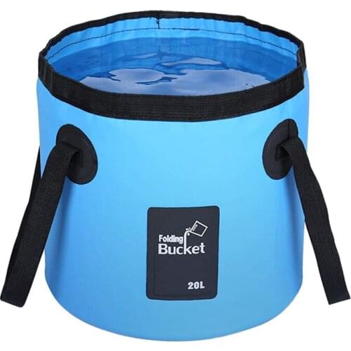 Collapsible Bucket with Handle Portable Lightweight Outdoor Basin Fishing Bucket Folding Bucket for Camping Hiking 20L