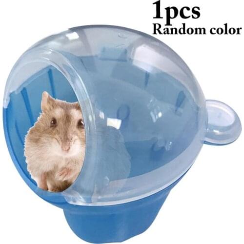 Random Color Hamster Bathroom Dual-use Mini Plastic Hamster Sand Bath Container Hamster Hut Hamster Sauna Toilet Shower Room