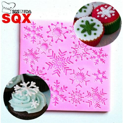 Snowflake Snow Ice Shaped Silicone Mold Sugar Paste 3D Fondant Cake Decoration SQ15241