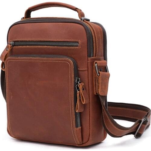 Vintage Men Shoulder Bag Vintage Crossbody Bags High Quality Male Bag Cow Leather Handbag Capacity Men Messenger Bags Tote Bag