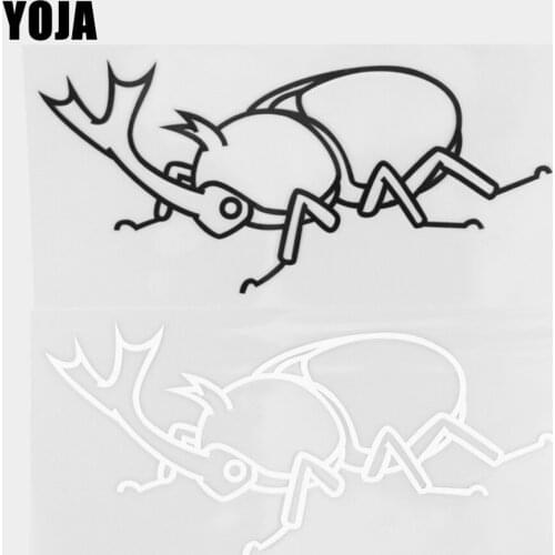 YOJA 16.2×7.5CM Cartoon Animals Lovely Beetle Pattern Vinyl Decal Car Stickers Black/Silver 19C-0442