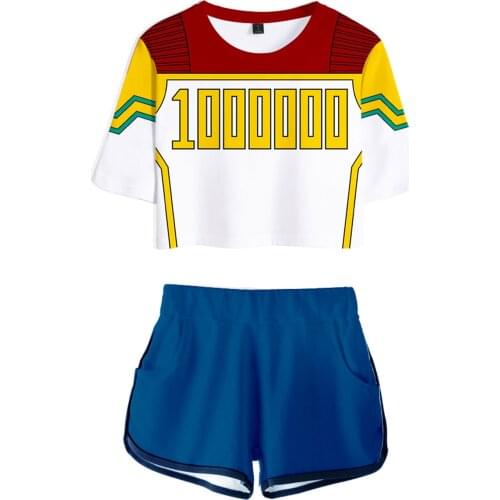 Womens Clothing Set, Round Neck Short Sleeve Crop Top and Shorts Two-piece Suit for Vacation Party Travelling 2021 New Arrival