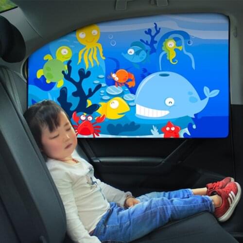 1Pc Car Window Sunshade Cartoon Front Rear Side Window Visor Cover Magnetic UV Protection Sun Visor Universal Car Window Curtain