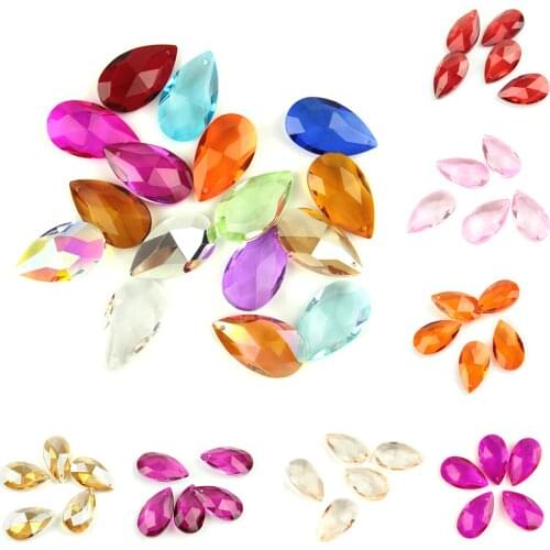 Colors 38mm 50mm 63mm 10pcs Crystal Teardrop Chandelier Pendants Glass Diy Lamp Parts for Wedding /Home Lighting Decoration