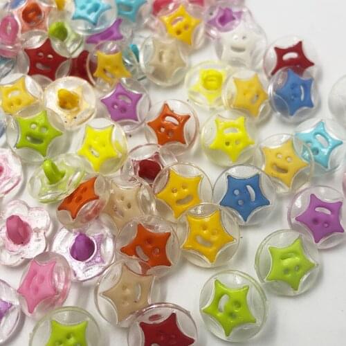 15MM 100PCS Mix Color Star Plastic Combined Buttons DIY Accessories Childrens Garment Sewing Notions PT58