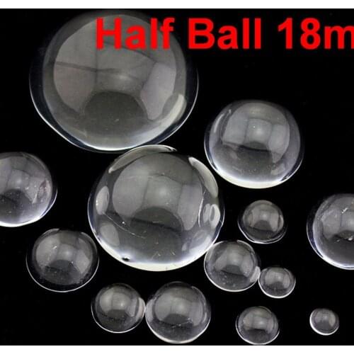 20 Transparent Flatback Glass Half Sphere Ball Cabochon 18mm