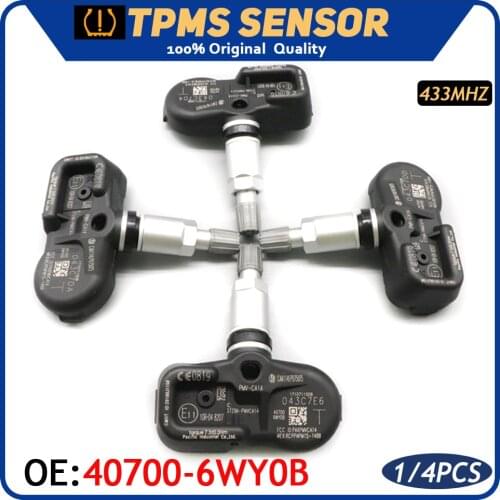 40700-6WY0B Tire Pressure Sensors For Nissan 370Z GT-R Juke Leaf Murano 2013-2021 433MHz TPMS SENSOR PMV-CA14 40700-6WY0A