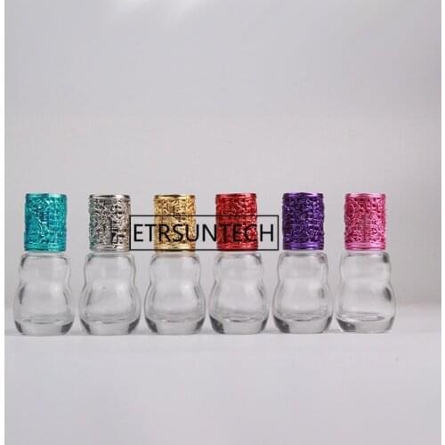 6ml Steel Roller Ball Refillable Bottle With Alloy Cap High Quality Glass Perfume Bottles For Essential Oils F1747