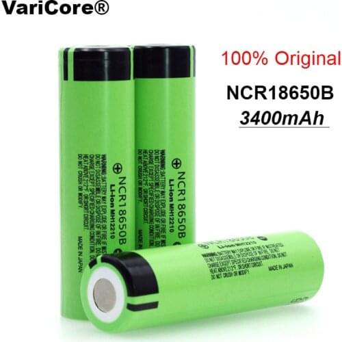 6pcs/lot VariCore Original 18650 NCR18650B Rechargeable Li-ion battery 3.7V 3400mAh For Flashlight use
