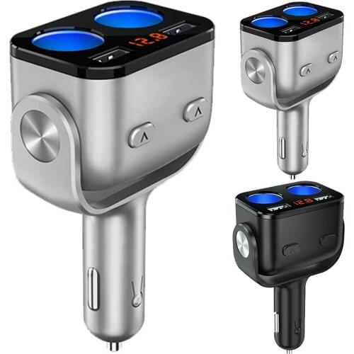 Car Double Cigarette Lighter Socket Splitter Dual USB Port 12V Power Adapter Voltage Waterproof Socket Adapter Accessories
