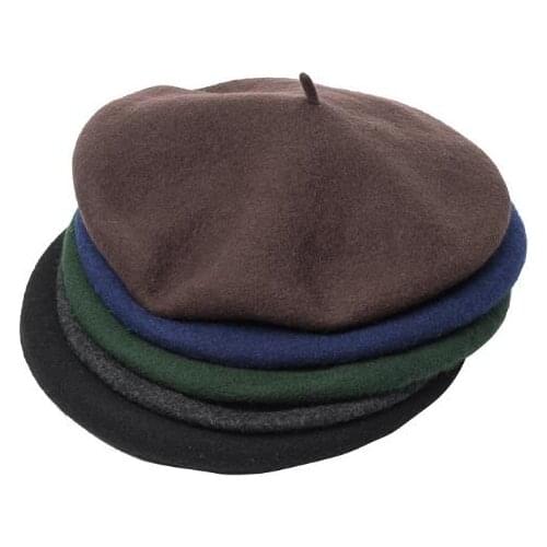 Big Size Beret 100% Wool Vintage Warm Wool Winter Women Beret French Artist Beanie Hat Cap For Men Spring And Autumn Hats