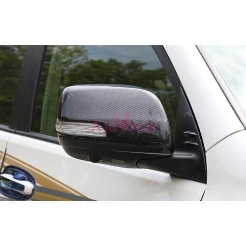 Side Wing Mirror Overlay Rear View Cover For Toyota Land Cruiser Prado FJ150 2010-2018 Carbon Fiber Color Accessories