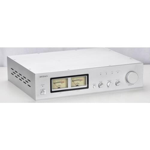 Big space Full Aluminum electronic tube amplifier enclosure 4310 vu meter shown preamplifier chassis with Volume knob