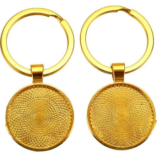 5pcs/set Key Keychain Pendant Tray Metal Alloy Cameo Glass Cabochon Bezel Blank Base Setting For DIY Jewelry Making Accessories