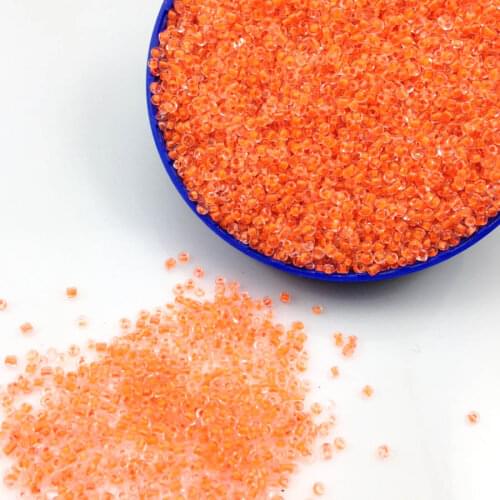 16g 1000pcs 2mm 12/0 Orange Clear Color Round Loose Spacer Beads Cezch Glass Seed Beads Handmade Jewelry Making DIY Garment Bead