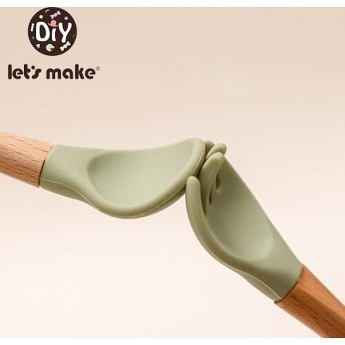 Lets make Baby Spoon Set Free Silicone Self Feeding Baby Weaning Spoon Safe Feeding Set Utensils Infant For Kids Ages 5 Months
