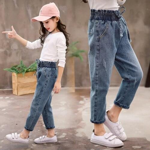 Kids Girls Jeans Pants 2020 Spring Autumn New Kids Fashion Denim Pants Baby Teen Girl Clothes 4 5 6 8 10 12 14 Years
