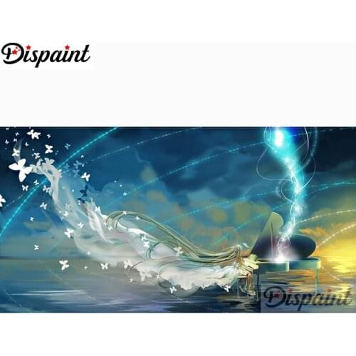 Dispaint Art 5D Diy Diamond Painting "Cartoon piano scenery" Diamond Pictures Cross Stitch 3D Rhinestone Embroidery Decor A26039