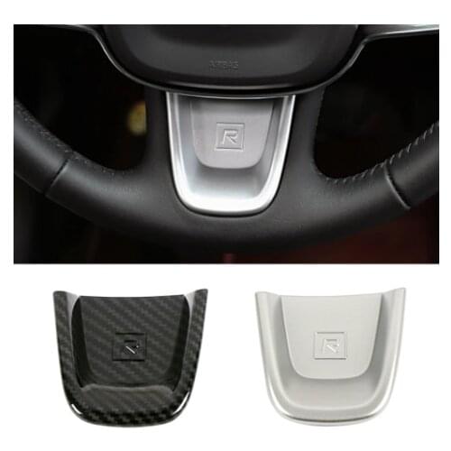 For Volvo XC40 2019 2020 2021 Steering Wheel Switch Button Frame Cover Trim Carbon Fiber Color Silver ABS Sticker