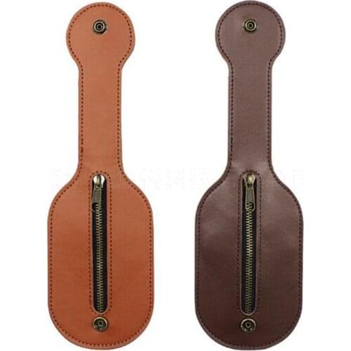 1pc Leather Racket Sap Big Capacity Coin Purse Defense Multi function EDC Coin Bag Big Capacity Belt For Self Defense US