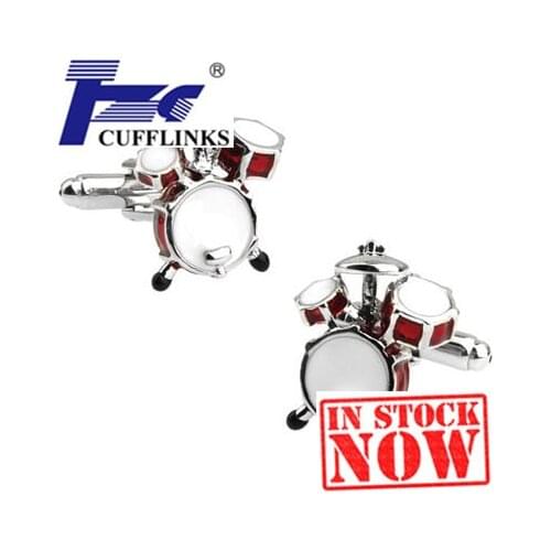 Red & White Drum Sets Cufflink Cuff Link 2 Pairs Free Shipping