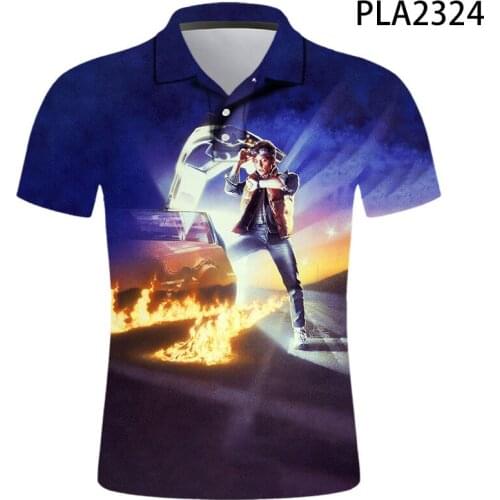 Polo Homme 3D Printed Back To The Future Polo Shirt Men Fashion Streetwear Casual Ropa De Hombre Harajuku Short Sleeve Ropa