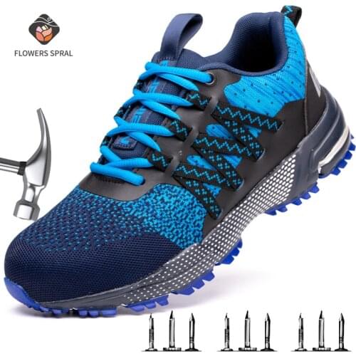 Mens Safety Work Shoes Indestructible Steel Toe Light Breathable Mesh Safety Shoe Industrial Construction Shoes For Men